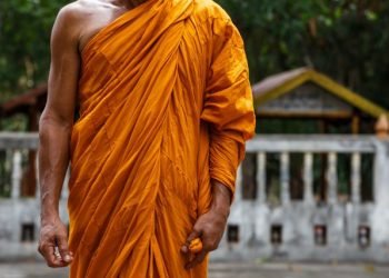 Monks Wear Saffron Colour Dress