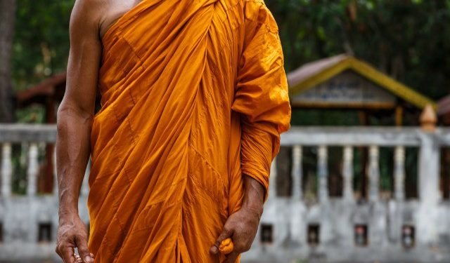 Monks Wear Saffron Colour Dress