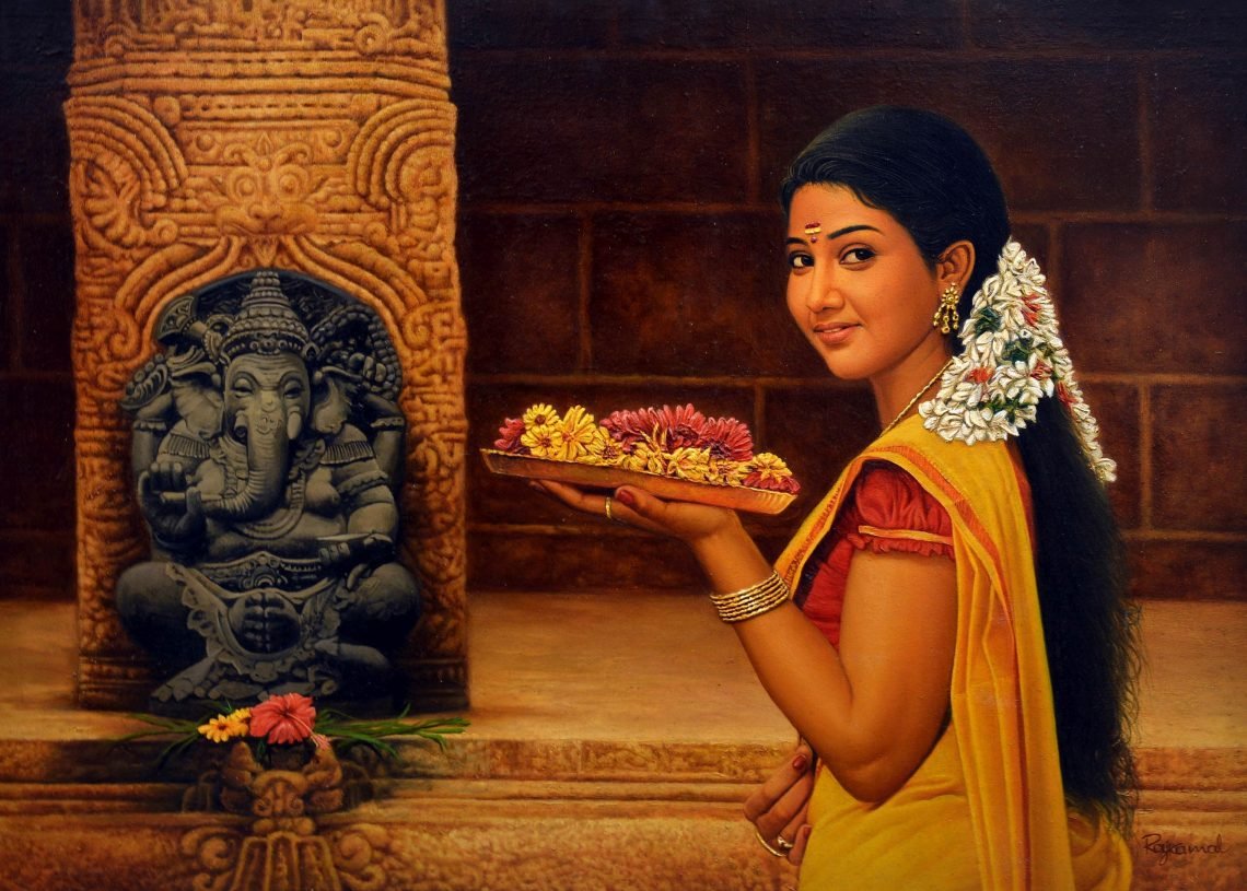 Offering Flowers to God