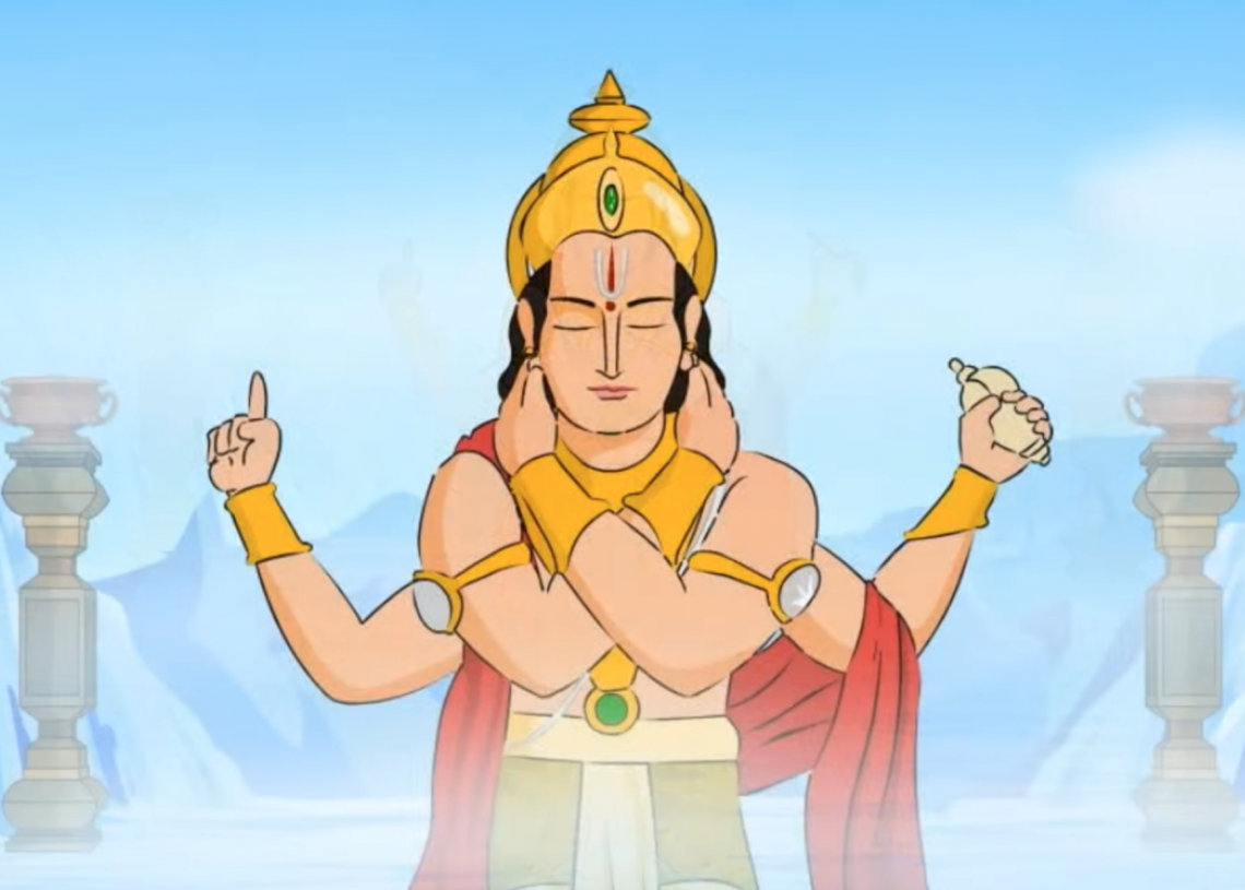 Sit Up Holding Our Ears In Front Of A Deity