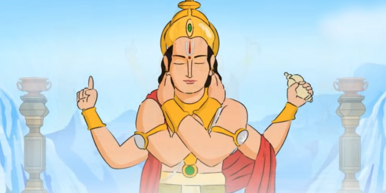 Sit Up Holding Our Ears In Front Of A Deity