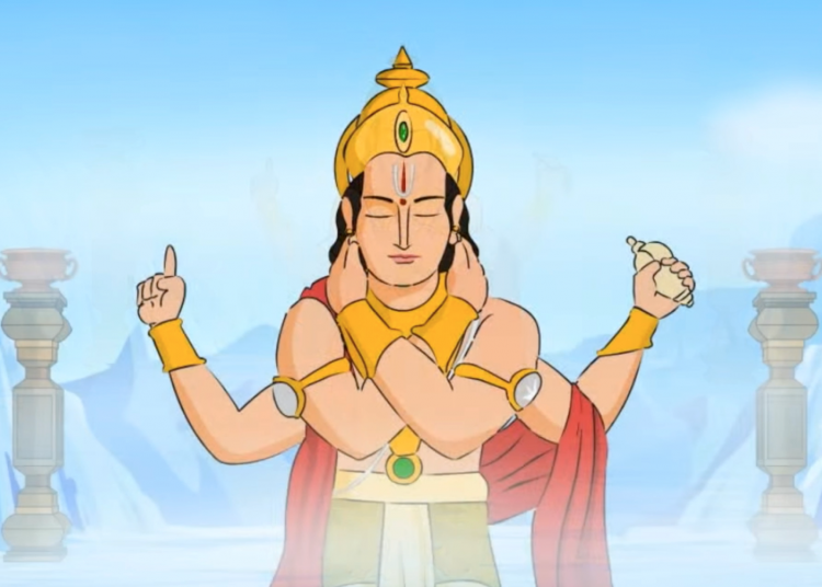 Sit Up Holding Our Ears In Front Of A Deity